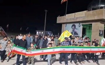 راهپیمایی شبانه مردم روستای «شهنیا» شهرستان دیر