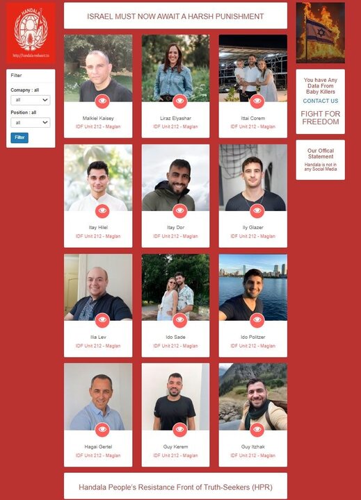 حنظله هویت ۱۰۰ افسر ارشد «ماگلان» ارتش صهیونیست‌ها را فاش کرد+ تصاویر