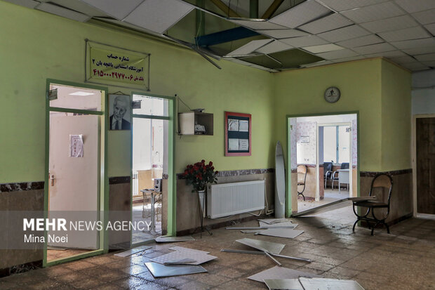 آثار تجاوزات آمریکایی - صهیونی در مدرسه باغچه‌بان تبریز