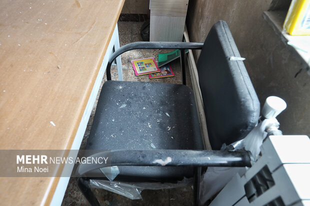 آثار تجاوزات آمریکایی - صهیونی در مدرسه باغچه‌بان تبریز