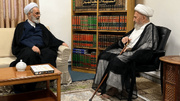 آیت‌الله اعرافی با آیت‌الله سبحانی دیدار کرد