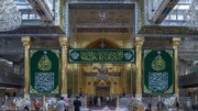 آذین بندی حرم امام حسین(ع) در سالروز ولادت حضرت رضا(ع)+تصاویر