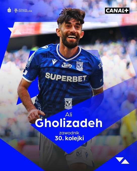 قلی‌زاده برای سومین بار بهترین بازیکن لیگ لهستان شد