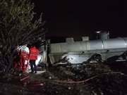 واژگونی و آتش‌سوزی تریلی در محور دورود-ازنا یک فوتی بر جای گذاشت