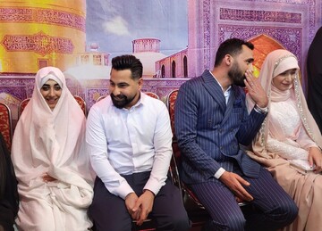 زوج‌هایی که با بدرقه مردم روانه خانه بخت شدند