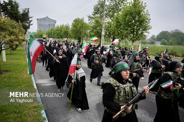 رزمایش بانوان جانفدا در شهرستان شفت