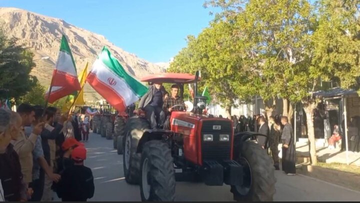 رژه « تراکتوردارن اردلی» در رزمایش جان فدا