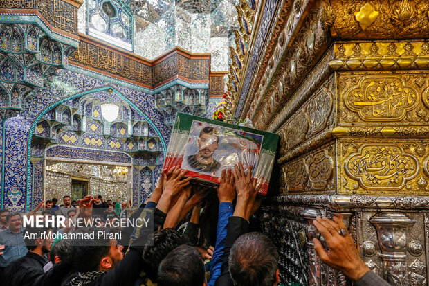مراسم تشییع بسیجی شهید مدافع امنیت محسن گرایی در قم