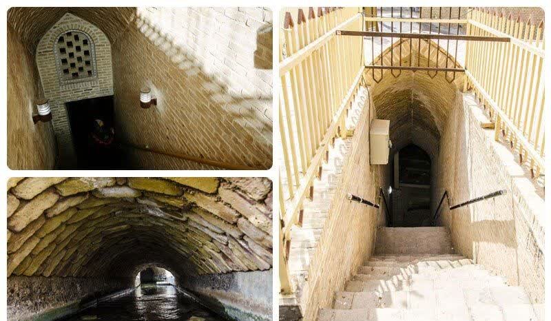 قنات،مسير،آب،دوطبقه،اردستان،لايروبي،جهت،حضور،قرار