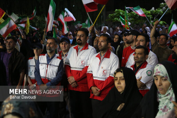 Nightly pro-Iran rally in Shahr-e Rey