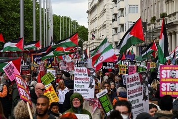راهپیمایی ده‌ها هزار نفری در لندن در حمایت از فلسطین