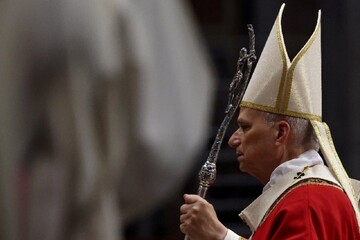 Pope Leo XIV presides over the funeral mass of Cardinal Emil Paul Tscherrig in St. Peter's Basilica, at the Vatican, May 15, 2026.