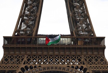 VIDEO: Activists unfurl Palestinian flag at Eiffel Tower