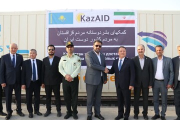 ورود ۳۰ واگن کمک‌های بشردوستانه از کشور قزاقستان به ایران 