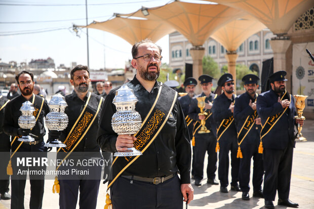 سوگواری خادمان حرم بانوی کرامت در سالروز شهادت امام جواد(ع)