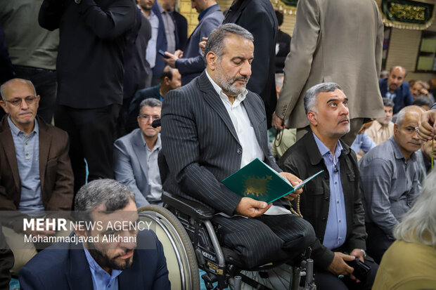 مراسم یادبود شهید علی لاریجانی در مسجد بلال رسانه ملی