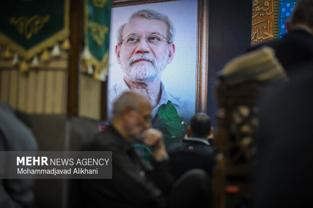 مراسم یادبود شهید علی لاریجانی در مسجد بلال رسانه ملی