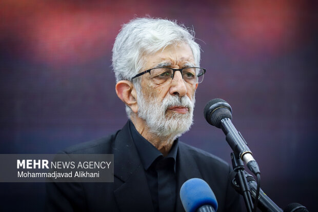 مراسم یادبود شهید علی لاریجانی در مسجد بلال رسانه ملی
