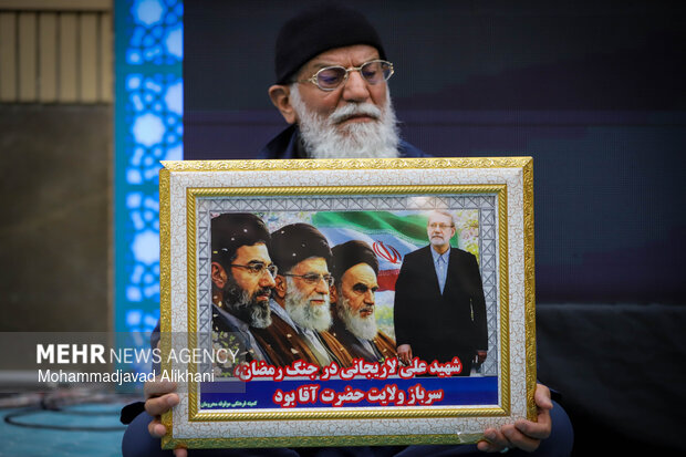 مراسم یادبود شهید علی لاریجانی در مسجد بلال رسانه ملی