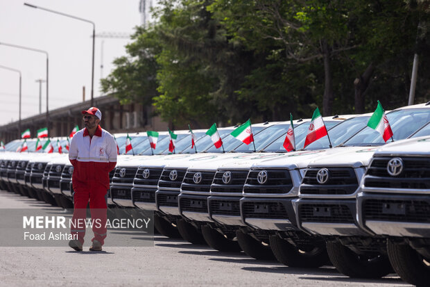 رونمایی از ناوگان خودرویی و موتوری جمعیت هلال احمر