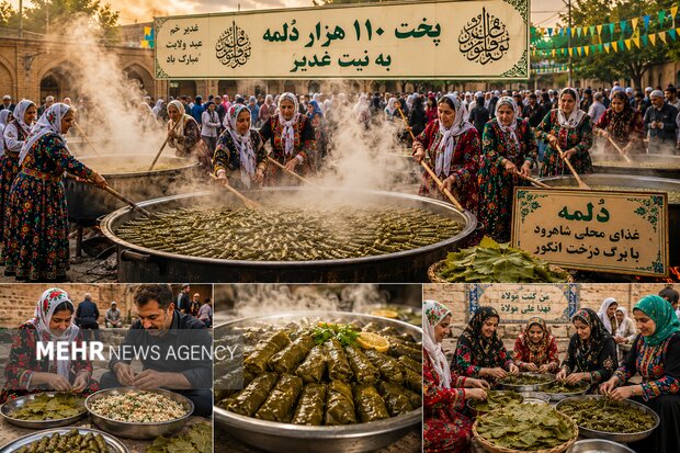 رکوردی از جنس غذاهای محلی شاهرود؛ پخت ۱۱۰ هزار «دُلمه» به نیت غدیر