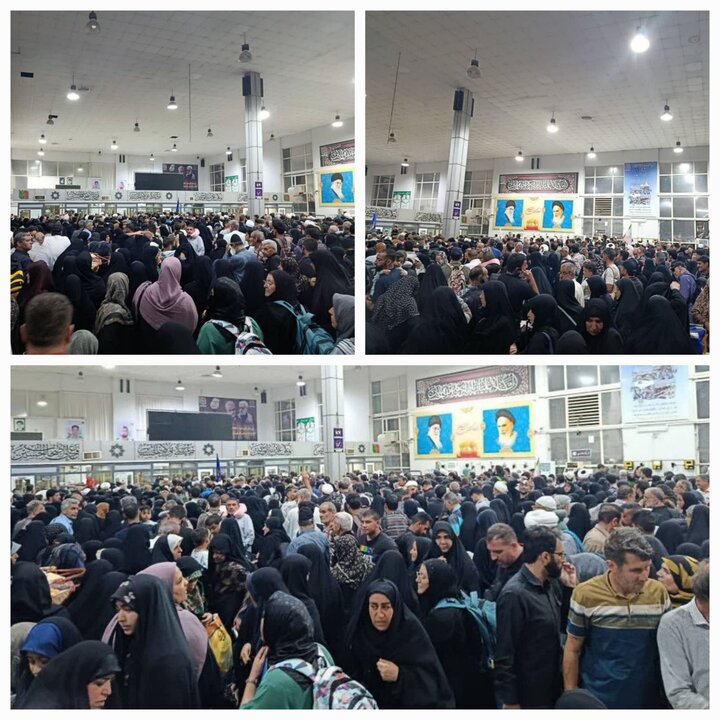 خیل عظیم عاشقان حسینی در مرز مهران طی شامگاه یکشنبه