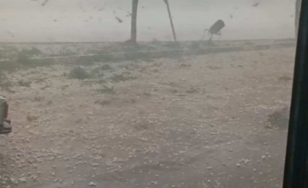 بارش شدید تگرگ در روستای آقامحمدبیگلو مغان