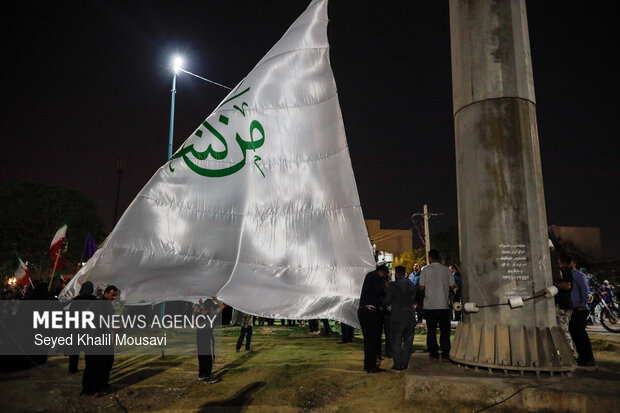 اهتزاز پرچم حرم علوی در اهواز