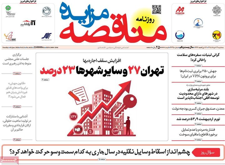روزنامه های اقتصادی ۱۲ خرداد
