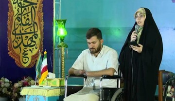 رجزخوانی همسر جانباز لانچر حسین محمدی در جنگ رمضان