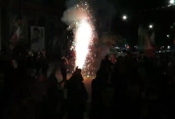 فریاد «حیدر حیدر» هریسی‌ها در نورافشانی شب عید غدیر