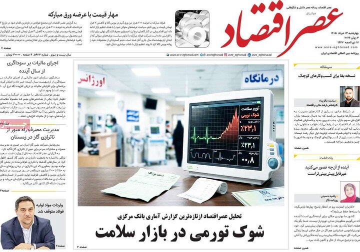 روزنامه‌های اقتصادی ۱۳ خرداد