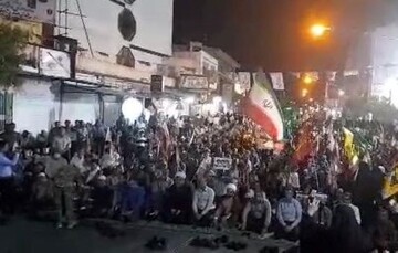پیام مردم دشتی به  فرمانده هوا فضای سپاه در تجمع شبانه