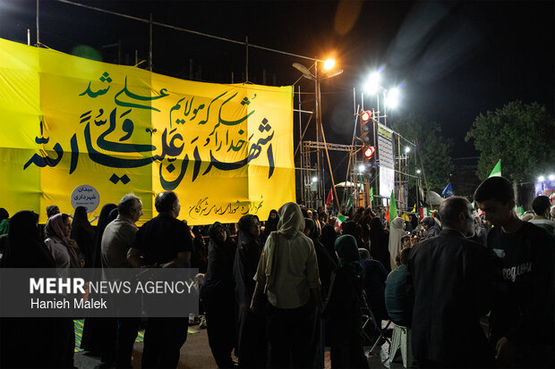 جشن عید غدیر در نود و پنجمین شب تجمع مردم در گرگان