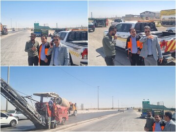 بهسازی آسفالت پل روگذر و سه‌راهی شهر چغادک آغاز شد