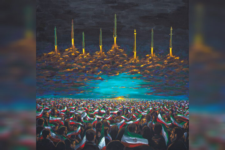 نقاشی جدید علی داودی برای شبِ موشکی ایران نقاشی جدید علی داودی برای شبِ موشکی ایران