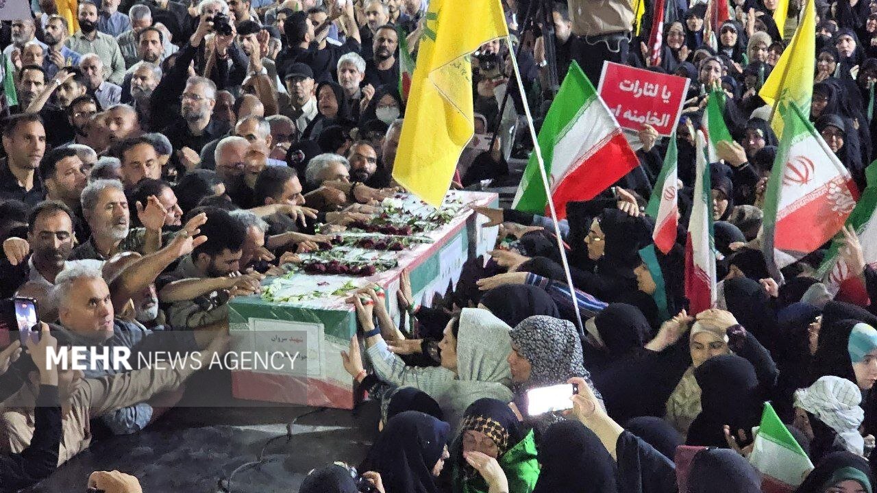 آیین وداع با پیکر سروان شهید «جواد جعفرزاده» در تج