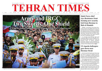 Front pages of Iran’s English dailies on June 10
