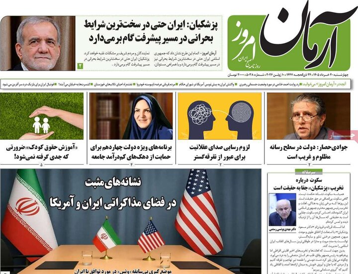 روزنامه‌های صبح ۲۰ خرداد