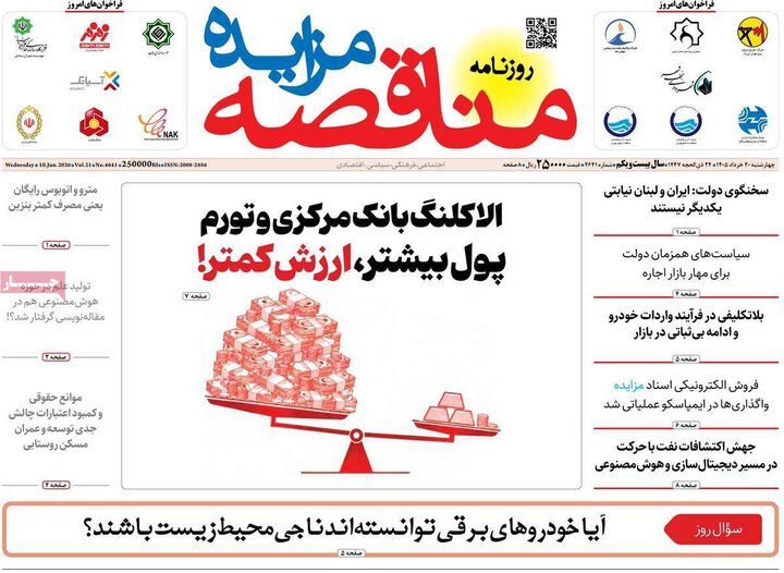 روزنامه های اقتصادی ۲۰ خرداد
