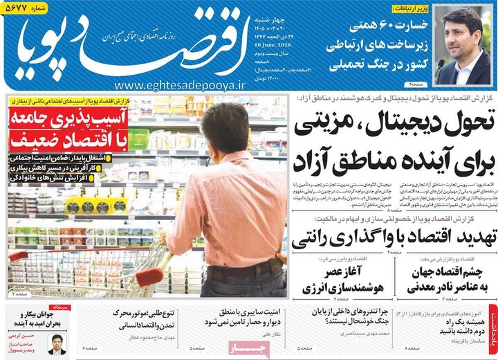 روزنامه های اقتصادی ۲۰ خرداد