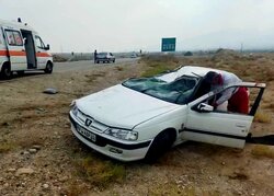 واژگونی سمند در کمربندی پل سعد آباد شاهرود؛ ۵ نفر مصدوم شدند