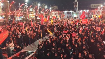 شعار مردم رشت در تجمع؛ لبیک یا خامنه‌ای لبیک یا حسین است
