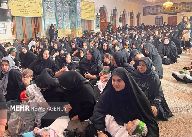 شیرخوارگان حسینی در گیلان؛ مادران با کودکان خود به سوگ نشستند