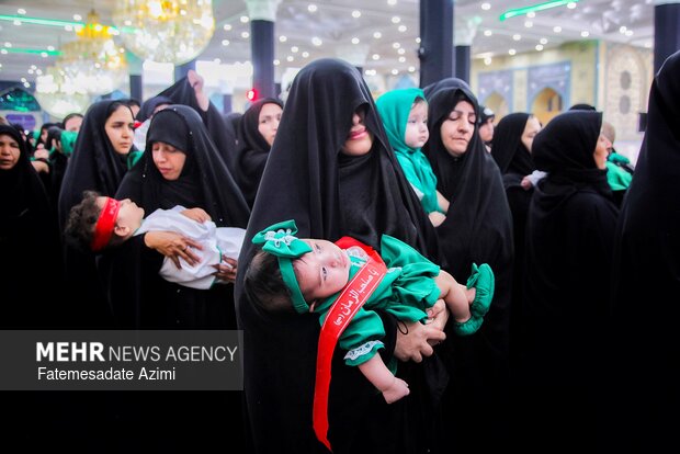 آیین شیرخوارگان حسینی در مسجد مقدس جمکران