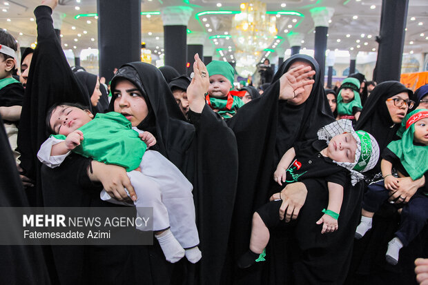 آیین شیرخوارگان حسینی در مسجد مقدس جمکران