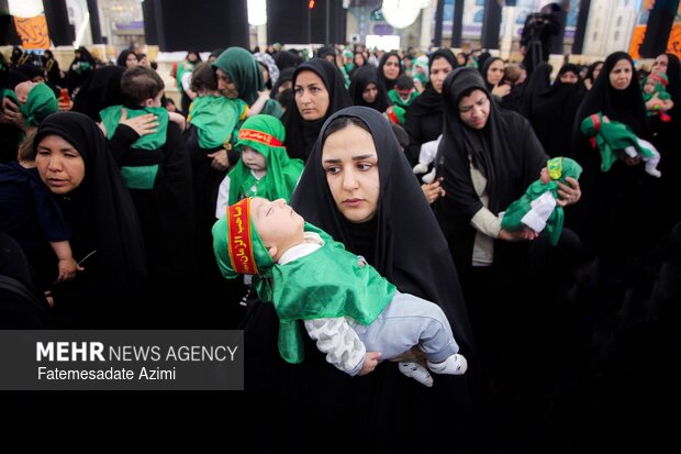 آیین شیرخوارگان حسینی در مسجد مقدس جمکران
