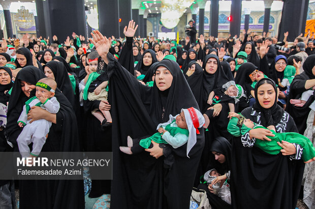 آیین شیرخوارگان حسینی در مسجد مقدس جمکران