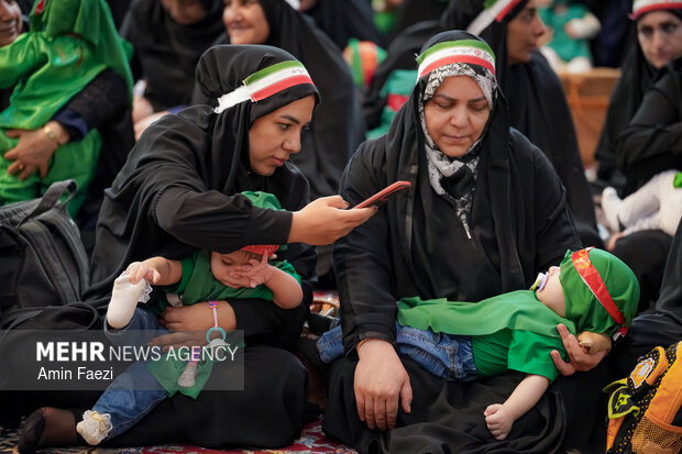 مراسم «شیرخوارگان حسینی» در حرم شاهچراغ (ع)