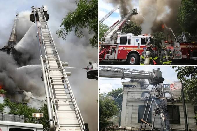 VIDEO: Massive fire hits ancient South Bushwick Church in NY
